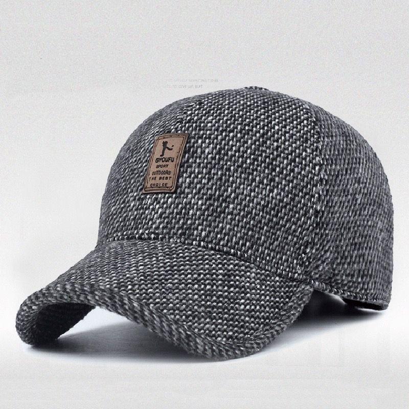 Men Autumn Winter Hat Outdoor Thick Warm Adjustable Earmuffs Baseball Cap
