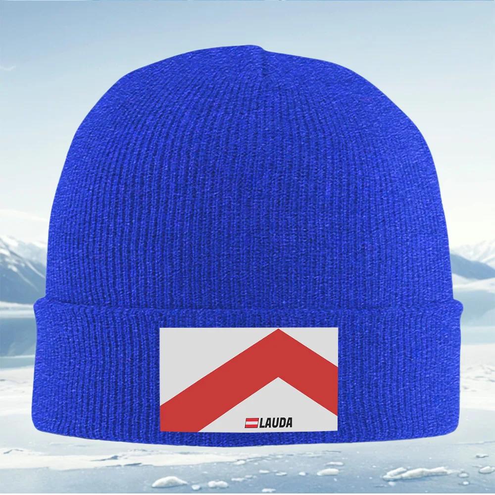 Red geometric shape with logo Unisex Women Unisex Knitted Hat Beanie Pullover Cap Winter Thermal Warm Christmas Outdoor Cyclin