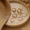 Pearl Ring, Fashionable Shell With Diamonds, Quadrilateral Thick Chain Combination 7-Piece Set For Women