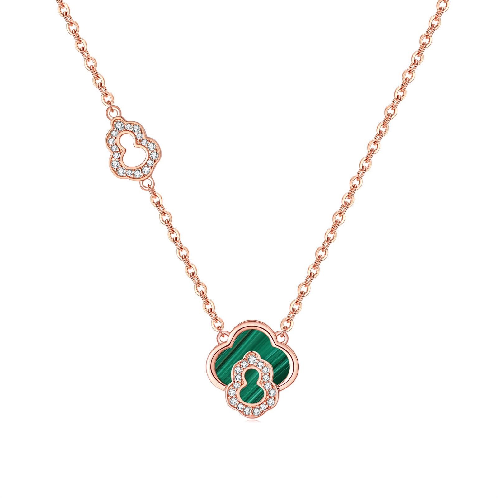 

S925 Silver Necklace [Barrier Steep] 8N-2M-174 зелений