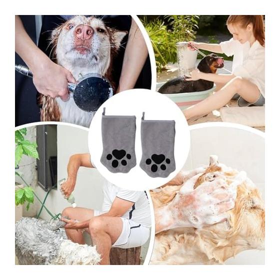 TVETE Cat Grooming Gloves for Pets [2 Pieces] Dog Grooming Gloves, Pet Grooming Gloves, Double-Sided Pet Care Gloves, Grooming Tools for Long-Haired
