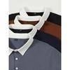 Long Sleeved Lapel Button Men's Casual Top Polo Shirt