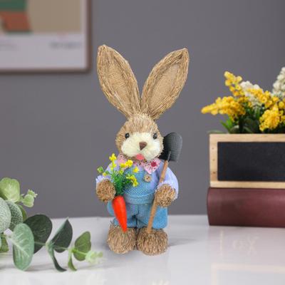 Yousheng Bunny Figurine Tabletop Decor Adorable Appearance Vivid Facial Expression Rabbit Statue Easter Party Ornament