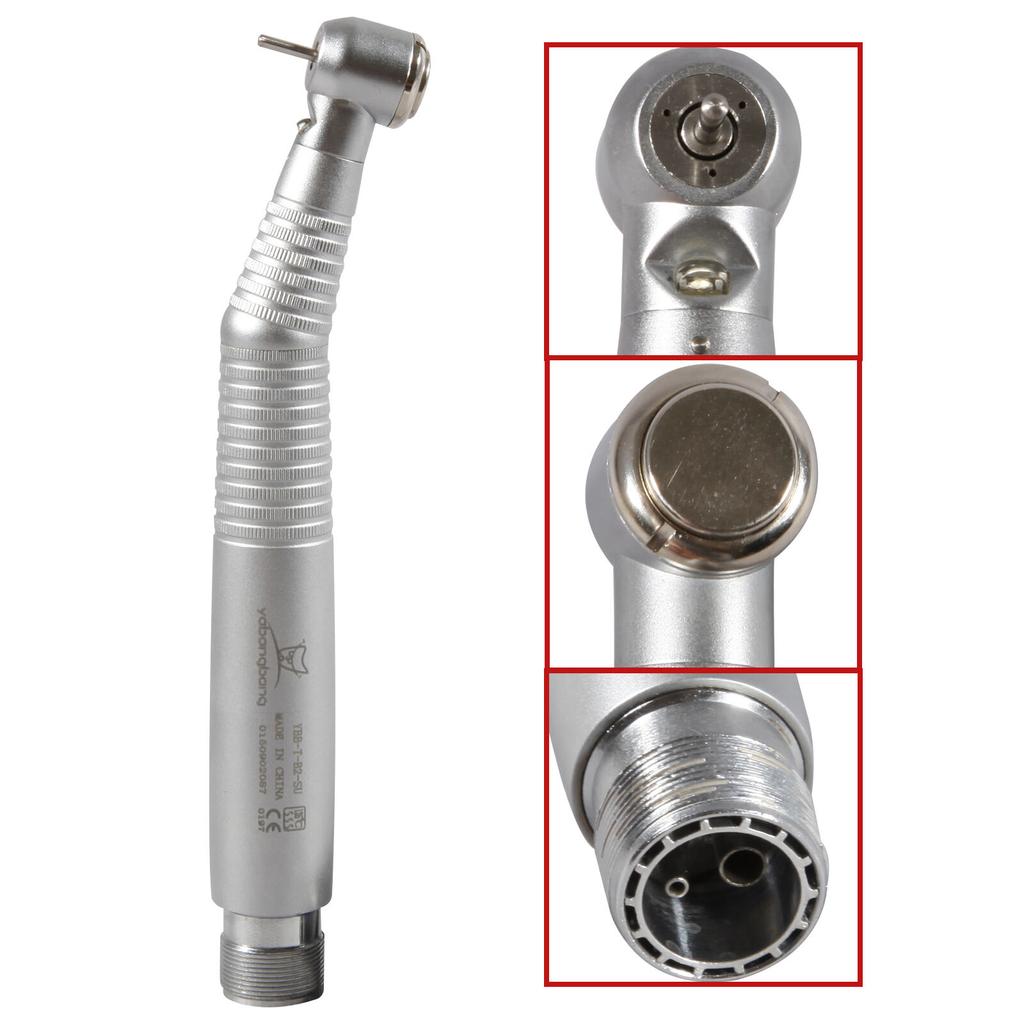 Zahnmedizinischer E-Generator Glasfaser LED Hochgeschwindigkeits-Druckknopf-Turbine Interne Dreifach-Wasserstrahl Große Leistung Handstück 2/4 Löcher