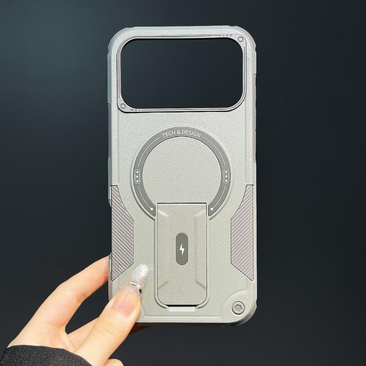 

Shockproof Armor Invisible Stand Bracket For Magsafe Case For iPhone Air 16 15 14 13 12 17 Pro Max Sturdy Magnetic Charge Cover iPhone Air