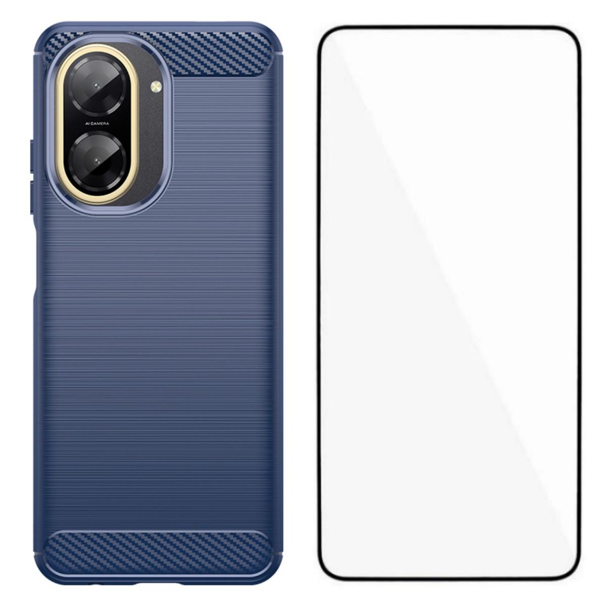 

Для Xiaomi Redmi A5 4G (171,7*77,8*8,3 мм) Чехол с защитной пленкой для экрана WANLONFENG Серия LS Большое отверстие для объектива Матовая текстура ТПУ чехол для телефона Blue