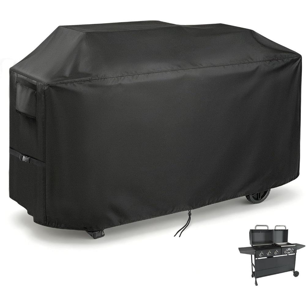 BBQ grill cover, suitable for Expert Grill 5-burner propane gas grill, outdoor waterproof cover, suitable for propane griddles with side tables