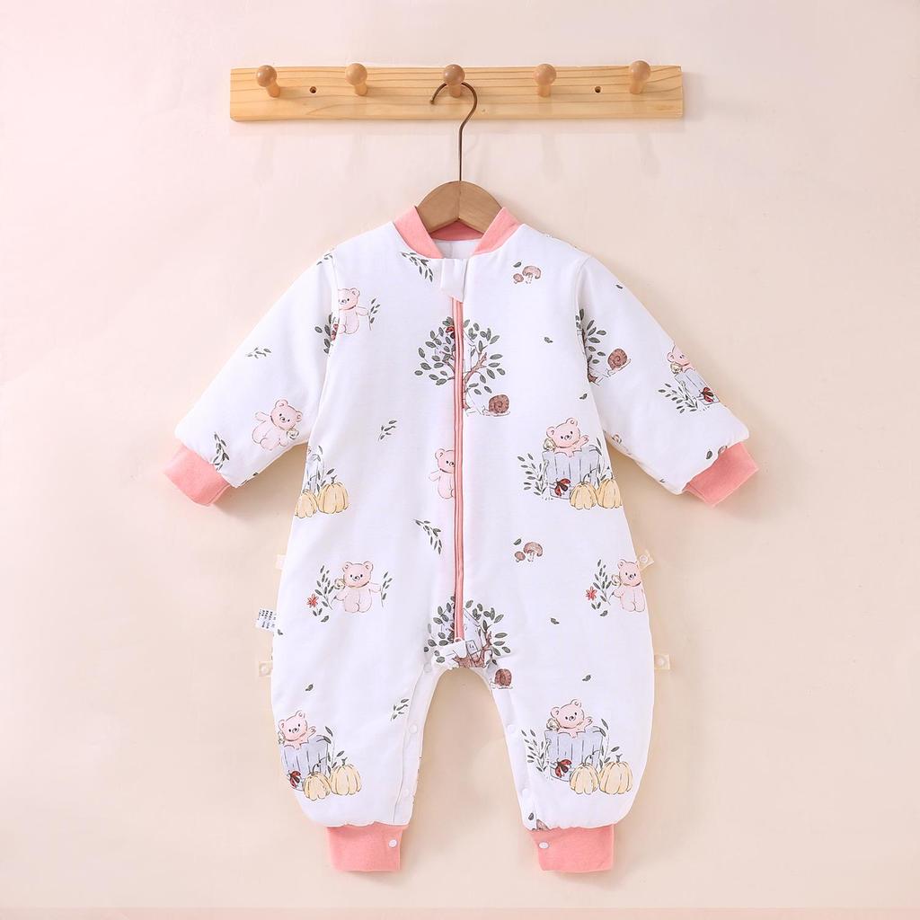 Mulberry Silk Baby Sleep Sack - All-Season Quilted Anti-Kick Split-Leg Design for Autumn & Winter