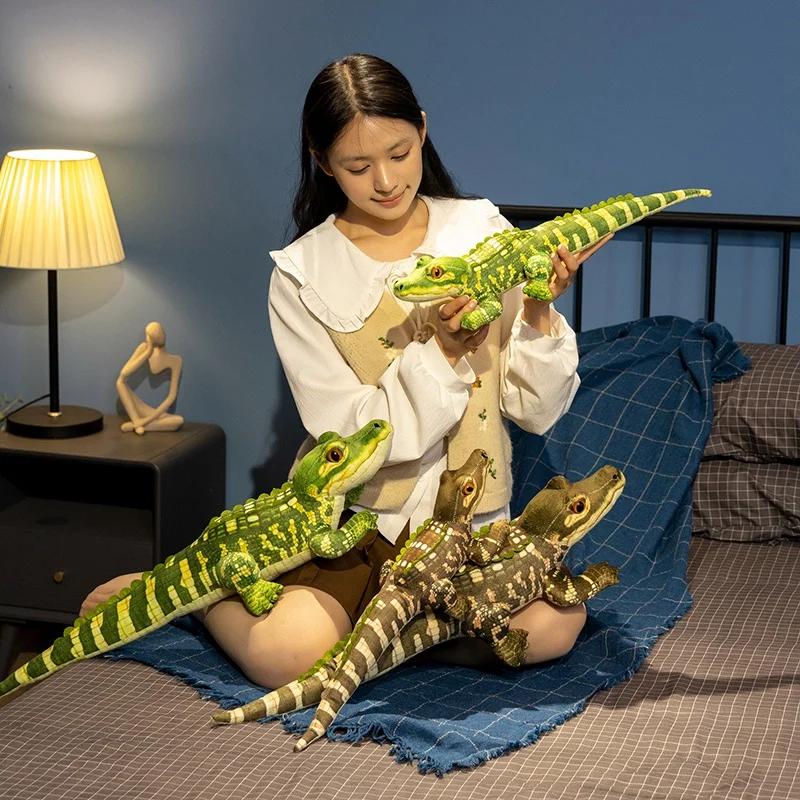 Cute Simulation Crocodile Plush Toys Stuffed Animal Alligator Soft Cotton Doll Sleeping Pillow Holiday Birthday Gifts for Kids