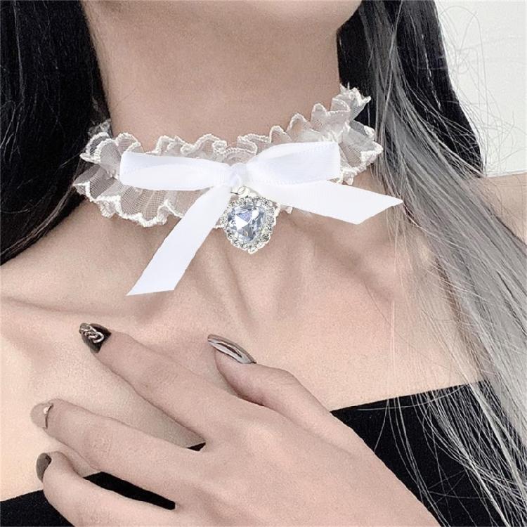 Bows Choker Lolit Choker Necklace Ribbon Choker Vintage Lace Choker Goth Choker
