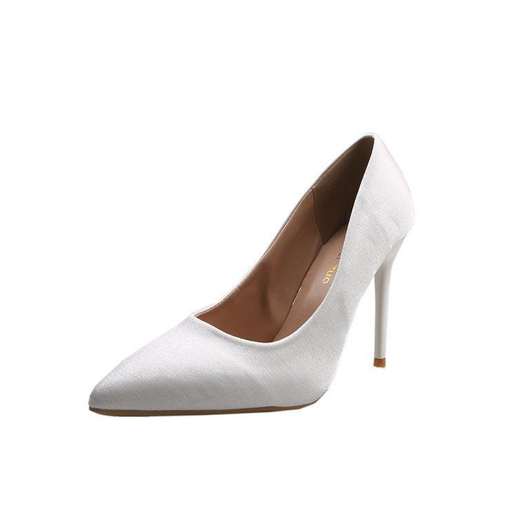 2025 spring new fashion pointed high heels professional work shoes Korean version OL stiletto single shoes women's spot shallow mouth
