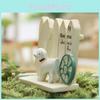 Japanese Style Dog Garden Fence Wheel Resin Decor For Plant Potting And Photography Props