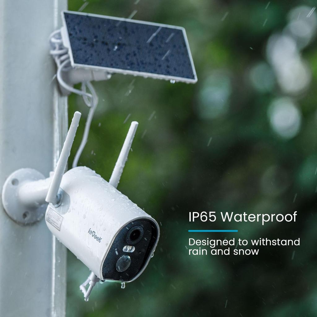 2K-Solarkamera-Sicherheit für den Außenbereich mit Scheinwerfer und Sirene, kabellose Kameras mit KI-Erkennung für die Sicherheit zu Hause, 3 MP Farb-Nachtsicht/2-Wege-Kommunikation