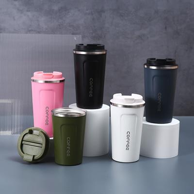 Outdoor Portable Car Cup 304 Stainless Steel Double-Layer Vacuum Thermos Cup Simple Office Coffee Cup