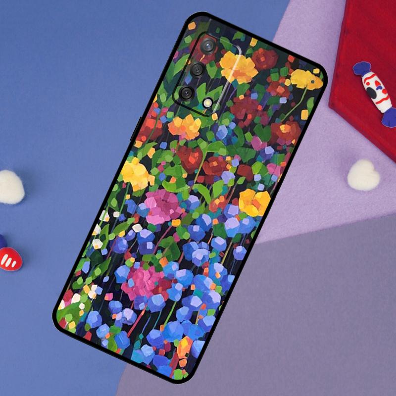 Colourful Flower Painting Art Case For Oppo A6 Pro A5 A18 A38 A58 A78 A98 A54 A74 A94 A17 A57 A80 A60 A40 A96 A76 A16 A15