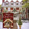 Christmas Day Garden Flag Polyester Double Layer Printed Outdoor Flag Courtyard Decoration Flag