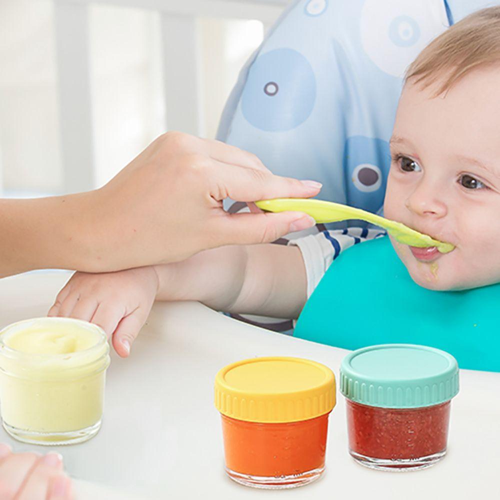 6pcs with Scale Baby Food Jar Reusable Salad Dressing Container Dipping Sauce Cup  Jam