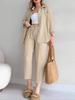 European and American Women's Casual Two-Piece Set: Loose Shirt Jacket and Nine-Point Sports Pants