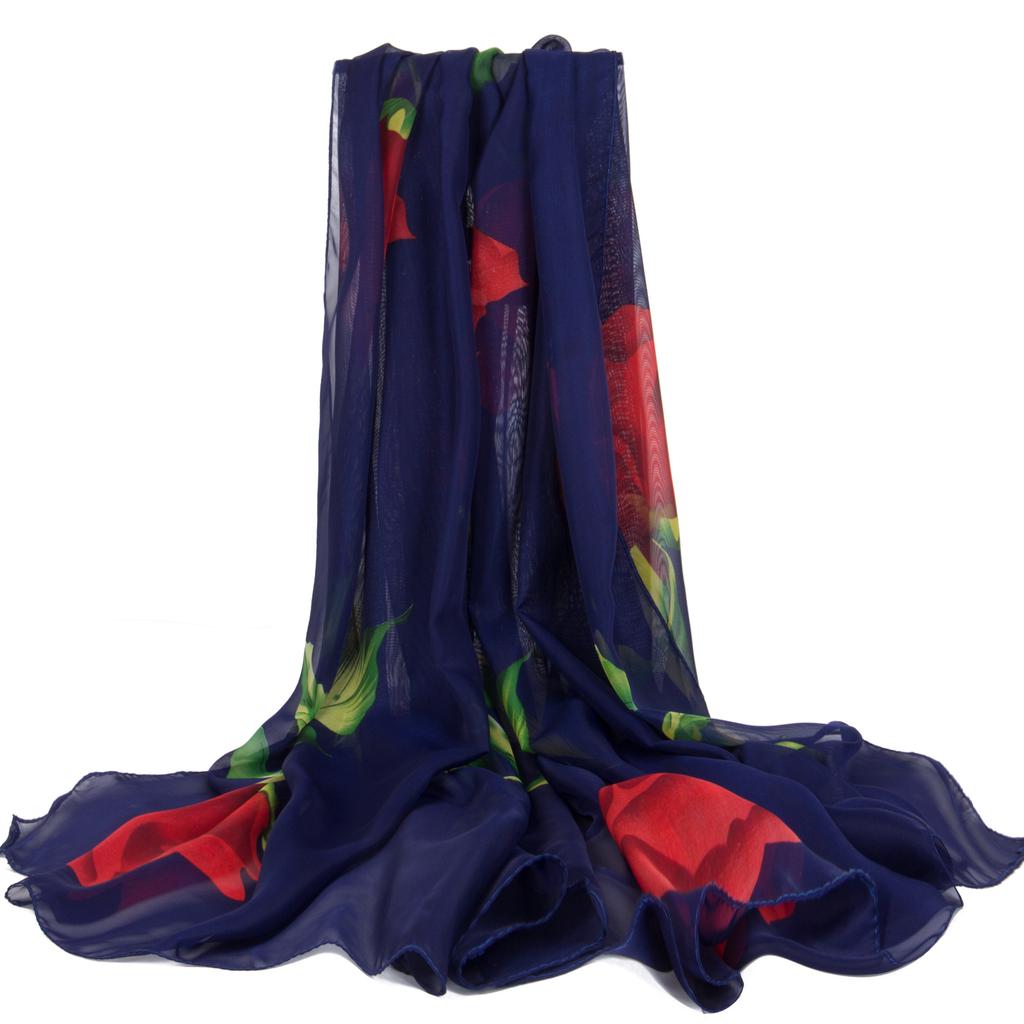 Extra Large Chiffon Printed Scarf White Shawl Dual-purpose Women's Korean Version Autumn and Winter Long Scarf Beach Towel for Women
