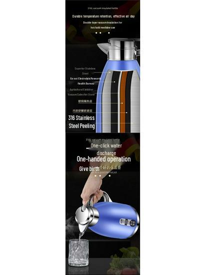 Chitang Wu Double-Layer Stainless Steel Thermos Water Bottle - Insulated, Anti-Scald for Home & Commercial Use