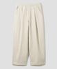 AGOD Single-Pleat Wide Corduroy Elastic Pants [Ivory]