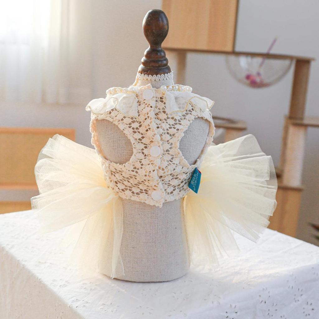 Miss Coco Cute Princess Fluffy Yarn Wedding Dress Skirt for Dogs and Cats