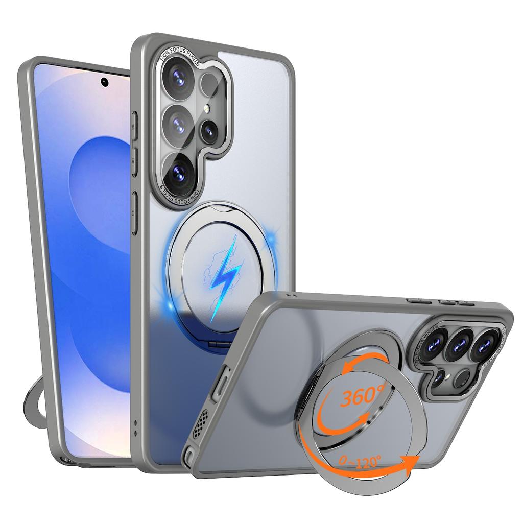 360°Rotation Stand TPU For Magsafe PC Case for Samsung Galaxy S26 Ultra Plus S25 S24 ultra plus FE S25 Edge Metal Bracket Cover