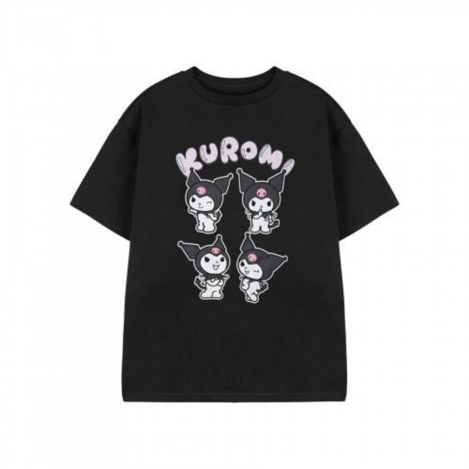 

Hello Kitty Girls Kuromi Heart Short-Sleeved T-Shirt S чёрный