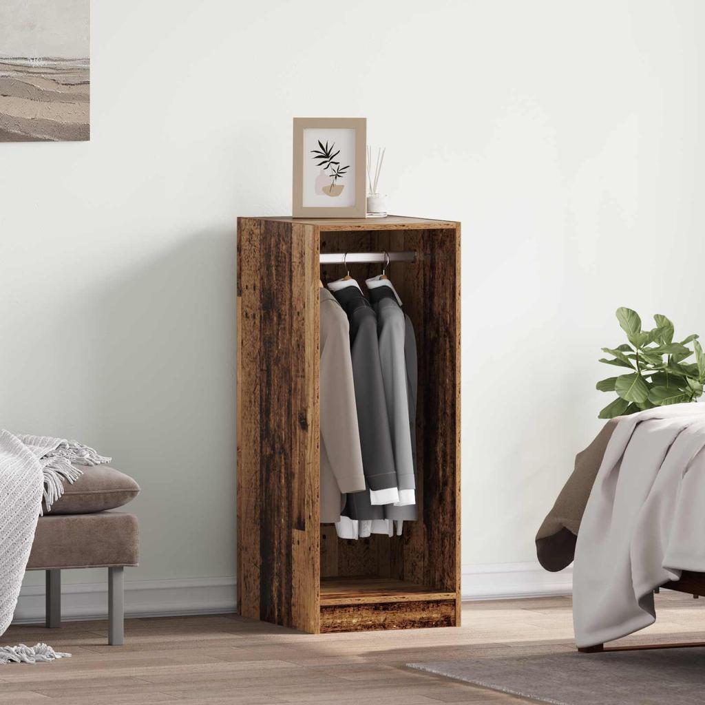 Wardrobe with Shelf and Storage Reclaimed Wood Look 41 x 48 x 102 cm