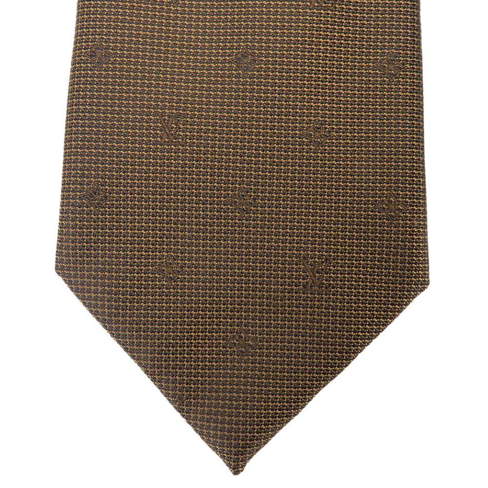 Used LOUIS VUITTON tie Monogram silk Brown suit