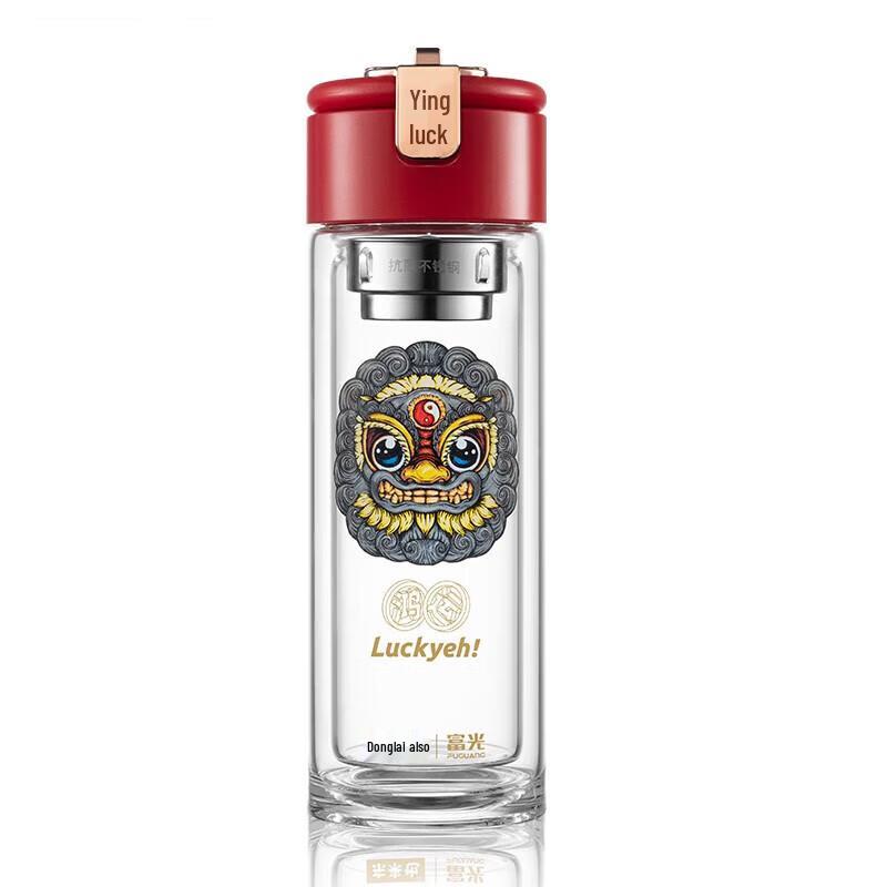 Fuguang National Trend Double-Layer Glass Tea Infuser Bottle