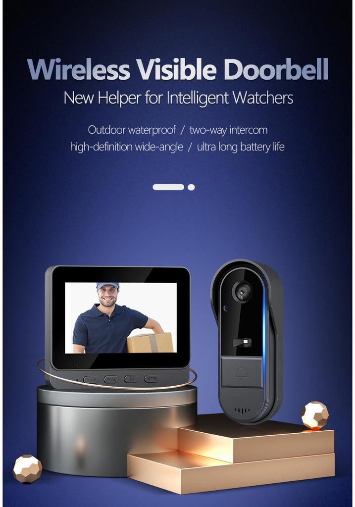 Intelligente kabellose Türklingel für Zuhause mit Weitwinkel-HD-Nachtsicht und Zwei-Wege-Interkom
