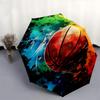 1pz Ombrello Colorato Basketball Splash Apertura/Chiusura Automatica, Design Pieghevole Portatile, Telaio in Ferro, Esterno, Regalo per Appassionati e Viaggiatori.X013