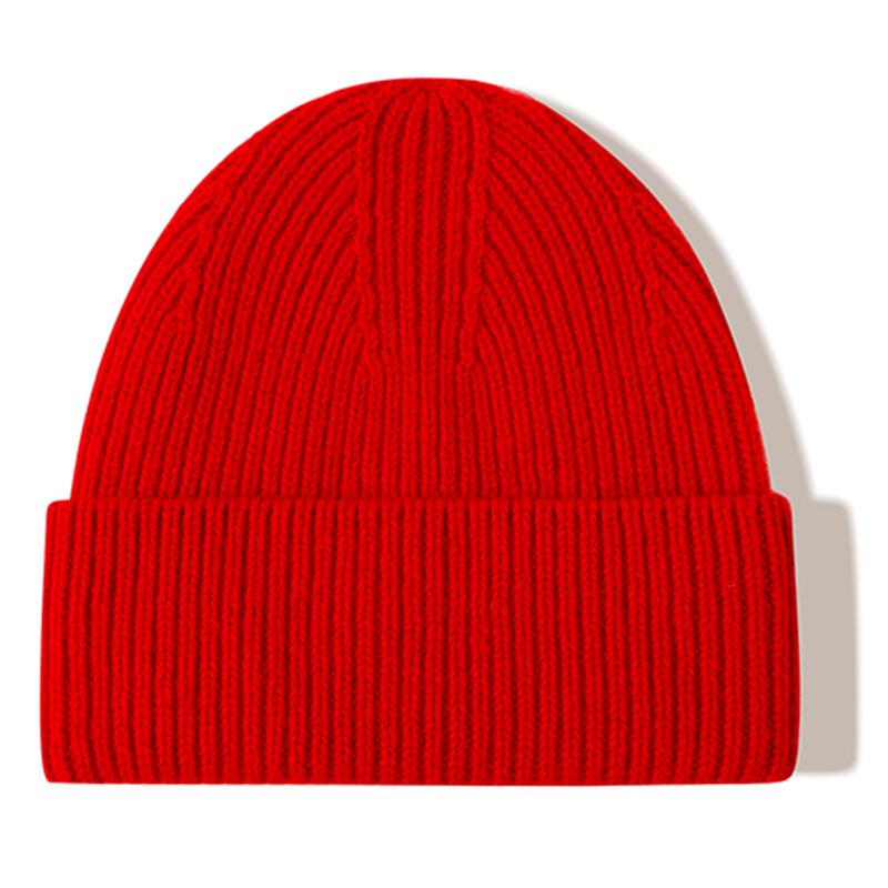Classic Ribbed Knit Beanie-Unisex 100% Wool Hat for Autumn/Winter Business & Travel One Size Fits Most
