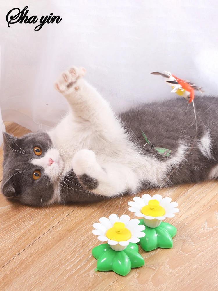 Electric Flying Bird Teasing Stick Automatically Spins Around Hummingbird, Cat Self Hi Toy