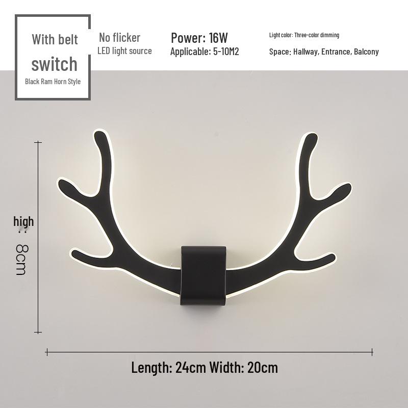 Creative Modern Horn LED Wall Lamp for Children's Bedroom and Bedside
