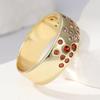 Exquisite Gold Color Inlaid Multicolored CZ Women's Ring Geometry Daily Wear Party Jewelry