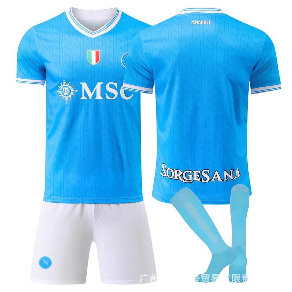 Saison Fußballtrikot Neapel Heimtrikot Erwachsene Kinder Trainings trikot