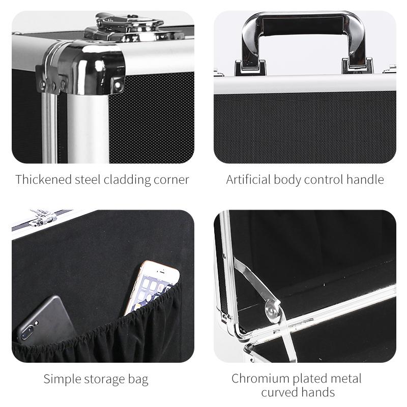 Aluminum Alloy Case Aluminium Alloy Toolbox with Handle Portable Storage Case Foam Filled Shockproof Tool Case Tools Organizer B