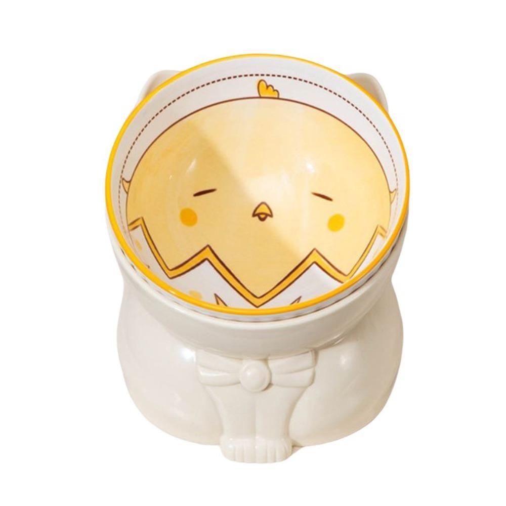 Ceramic Elevated Cat Bowl Anti-Vomiting Anti Slip Raised Pet Feeder Neck Protection Cute Pet Food Dispenser Pet Supplies