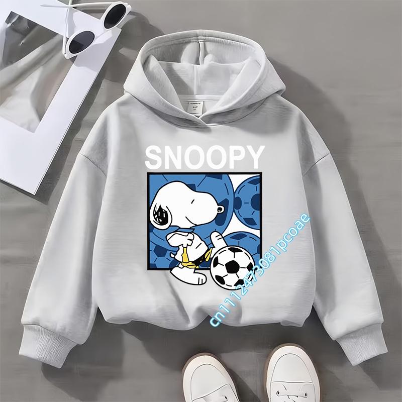Snoopy children's hooded sweatshirt for boys, girls, casual top with cartoon print, long sleeve, autumn/winter collection