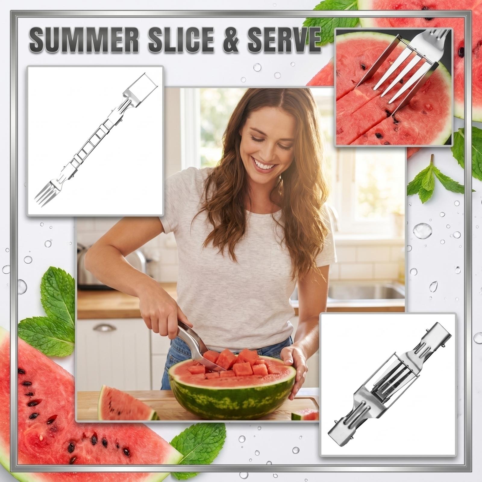 Watermelon Choxila,Stainless Steel Watermelon Cutter Cool Watermelon Knife Fun Watermelon Cutting Tool One Size серебряный