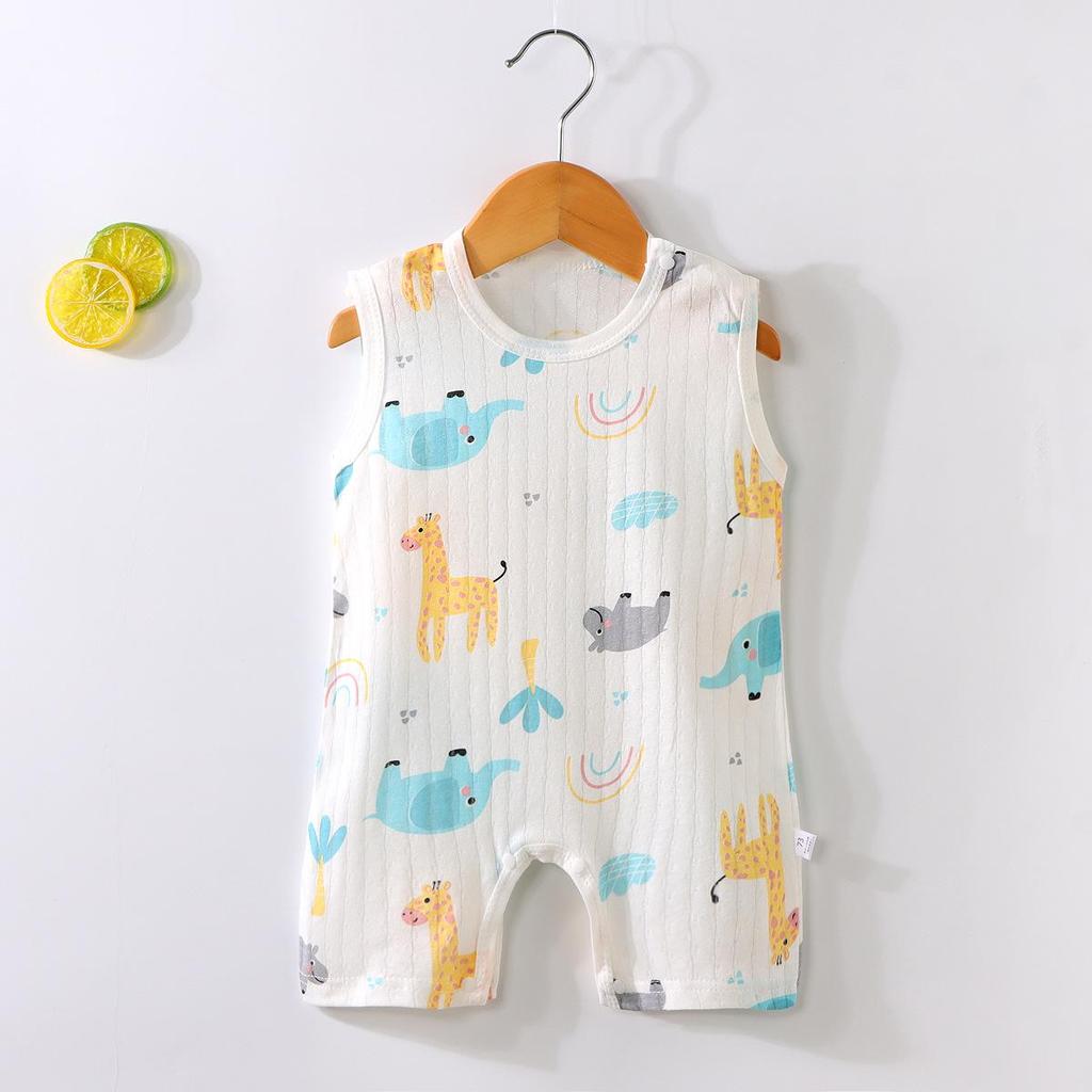 Zomer Romper Baby Koreaanse Stijl - Mouwloos Cartoon Katoenen Bodysuit