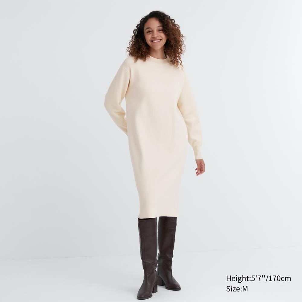 

Платье из пряжи UNIQLO суфле (Длинный рукав) Гладкий; плавный