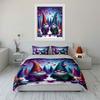 Gnome Couple with Glitter Hearts Bedding Duvet Cover Set  (1*Duvet Cover 2*Pillowcases, without duvet insert)