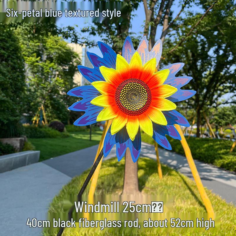 Children's Double-Layer Rotating Sunflower Pinwheel Outdoor Decoration