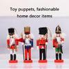 Set of 6 12CM Natural Wood Unpainted Nutcrackers Blank DIY Project For Home Decors And Holiday Celebration Decoration