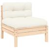 3 Piece Garden Lounge Set with Cream Cushions Solid Pine Wood