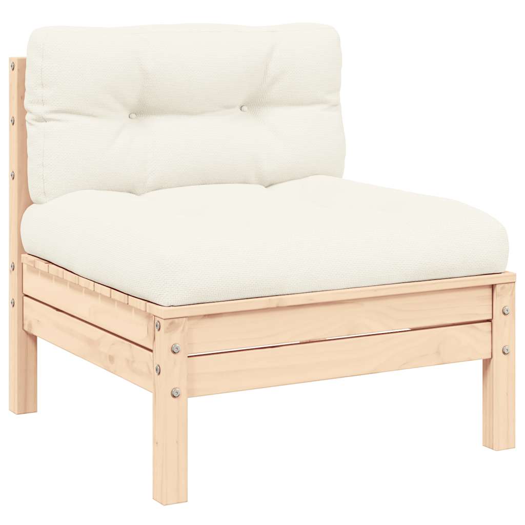 Vidaxl 3-Cz. Set da Giardino, Cuscini Crema, Pino