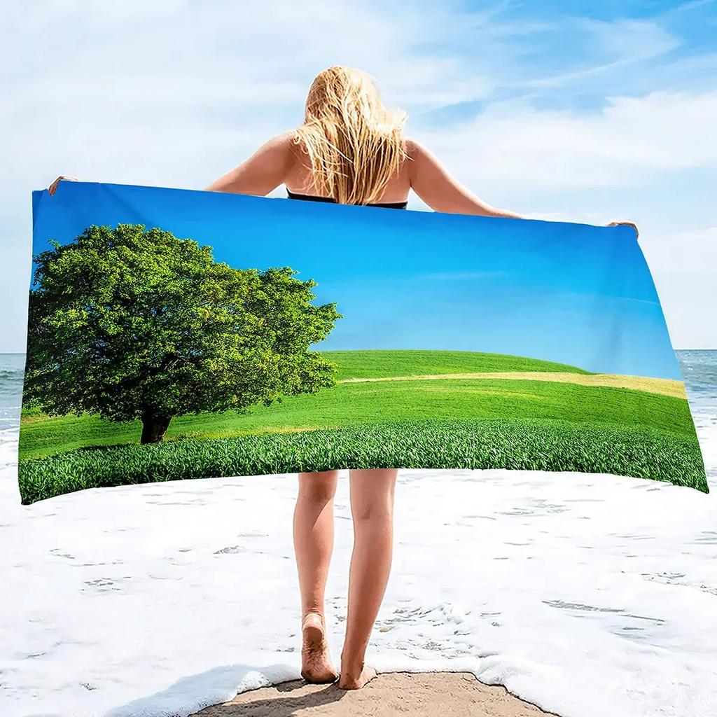 Adults Oversized Beach Towels Women Sand Free Tree Beach Towels Quick Dry Large Bath Towels Microfiber Lightweight Travel Towel